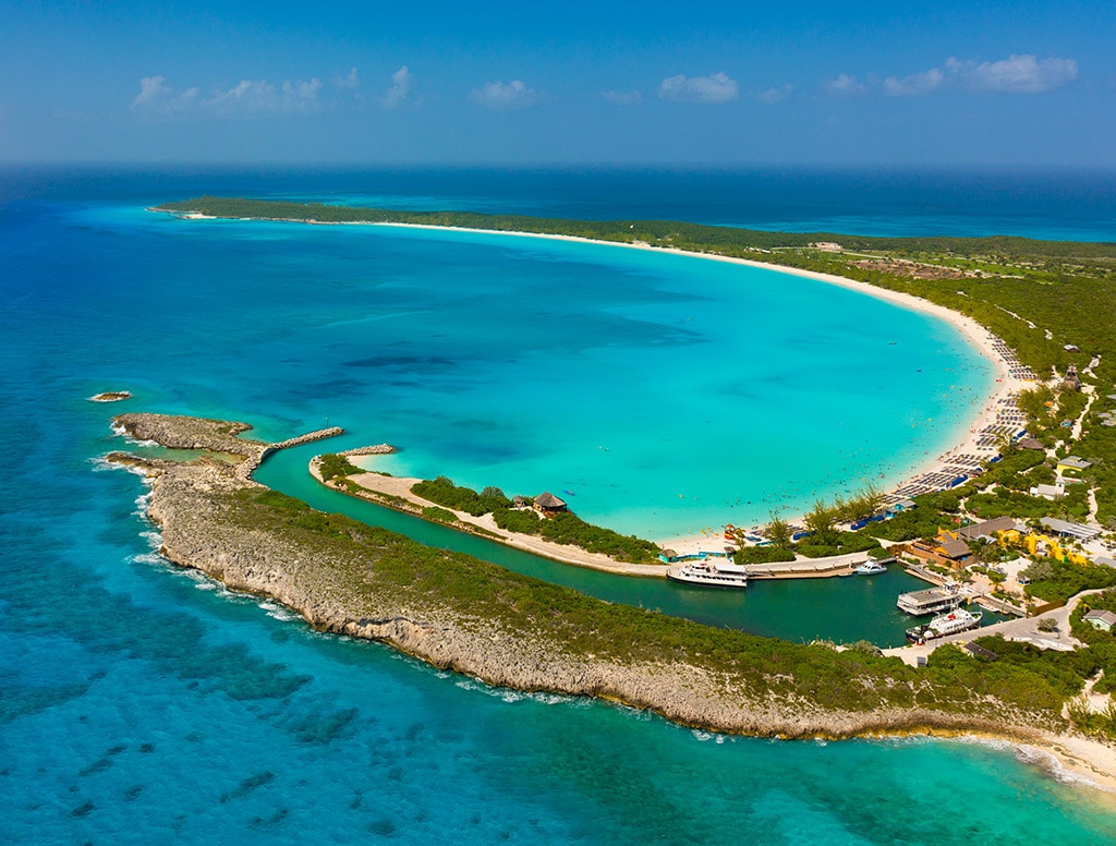 aerial view of half moon cay
