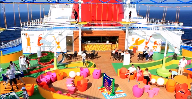 For a high level of fun and adventure, check out SkyCourse, our onboard ropes course.
