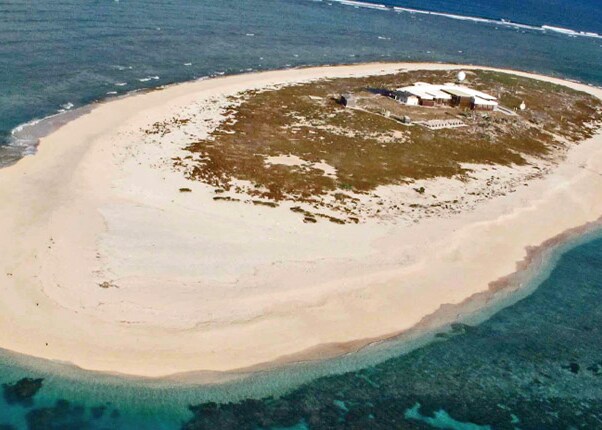 Aerial view of Willis Island, Australia.