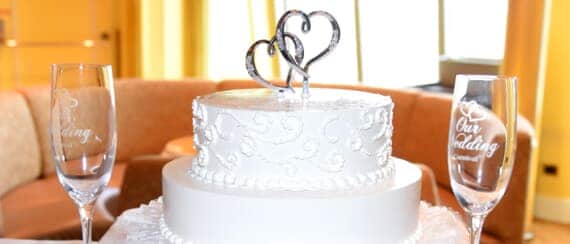a two tier wedding cake