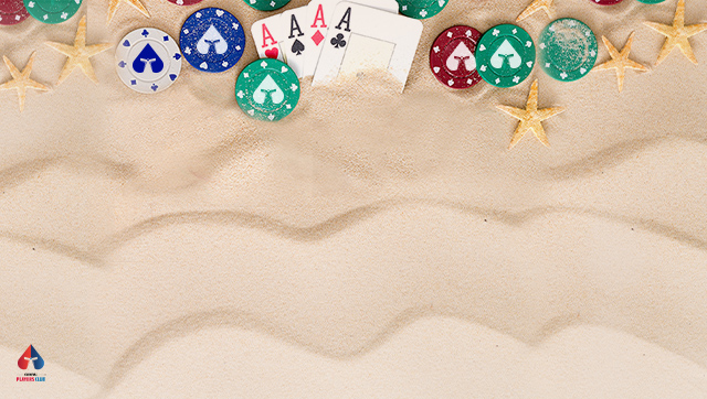 casino chips in the sand