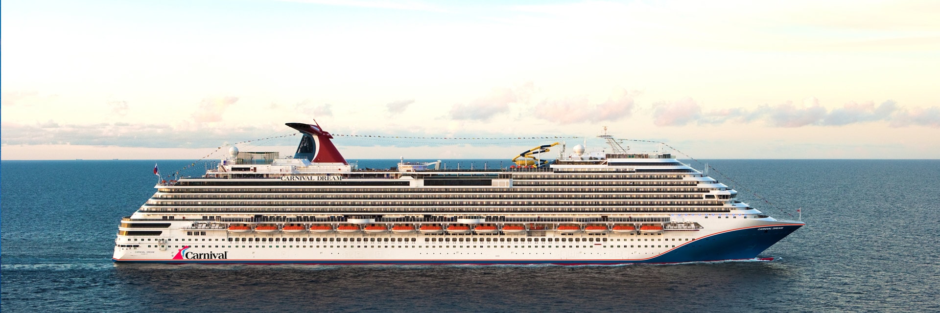 carnival dream sets sail at sea