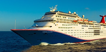 carnival elation sets sail at sea