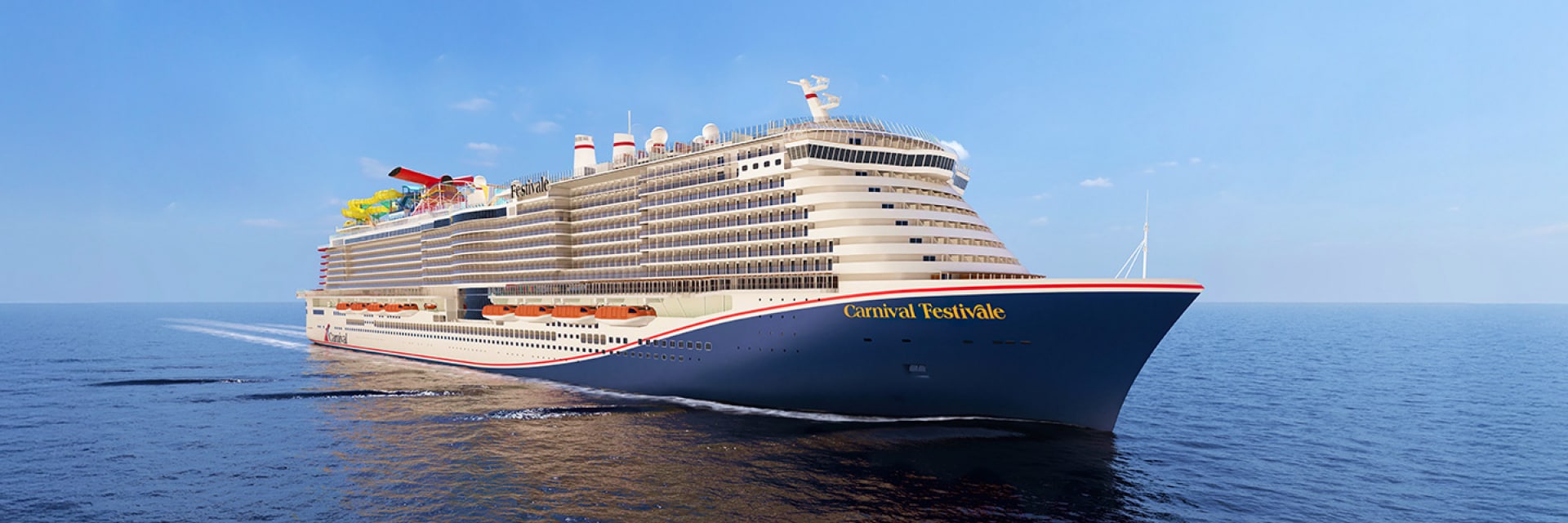 carnival festivale sets sail at sea