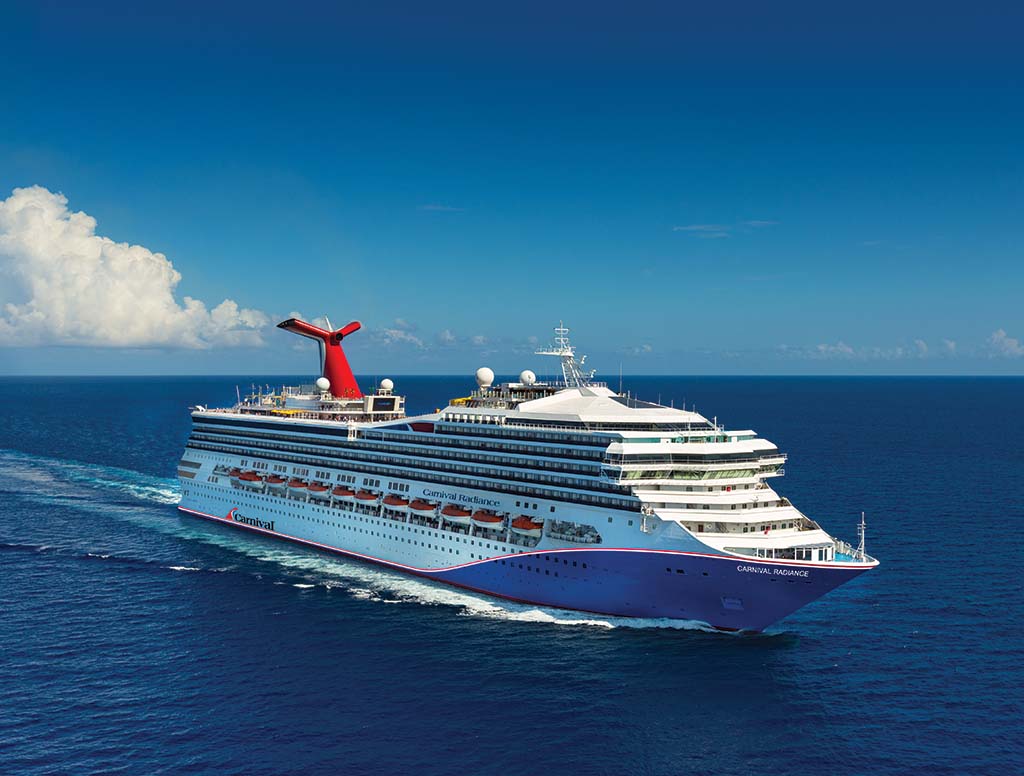 carnival radiance sailing in beautiful blue caribbean waters
