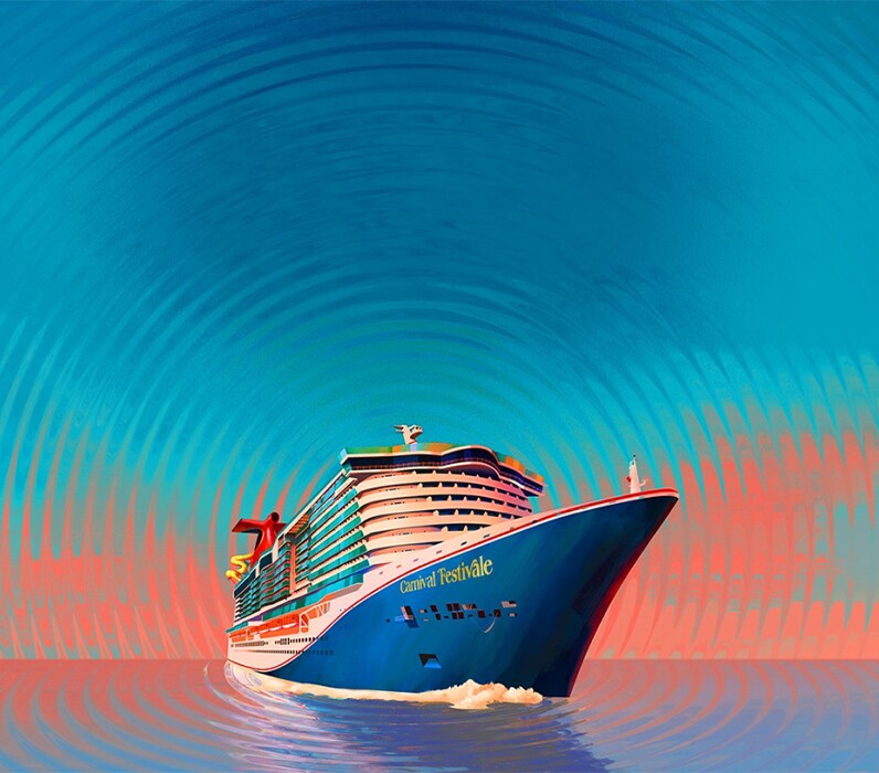 carnival festivale sets sail at sea