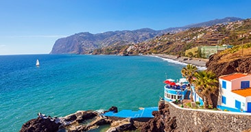 beautiful view of the coast of funchal, madeira