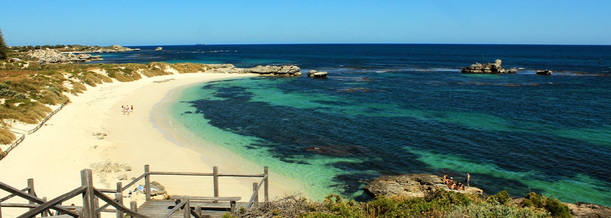 the ocean brushes up on a coast in fremantle