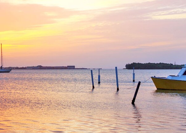 boats anchored in marta brae river in falmouth