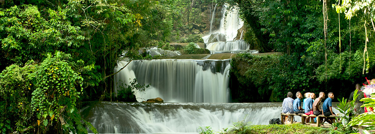enjoy the views of the spectacular waterfalls near montego bay