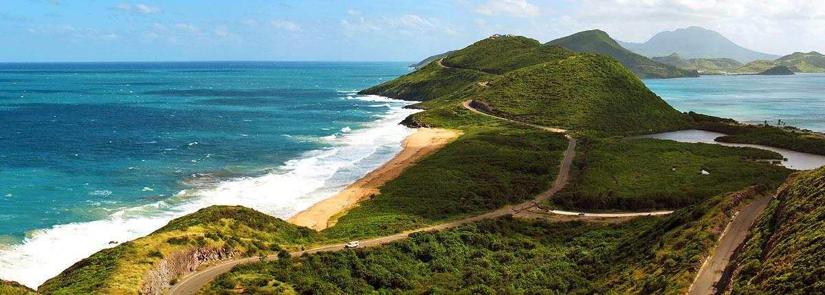 incredible hilltop view of the st. kitts coastline