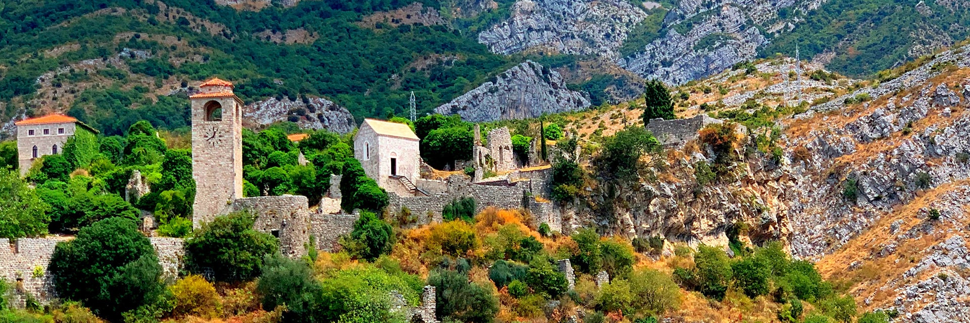 image of city on the side of a mountain in Bar, Montenegro