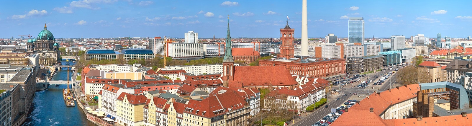 view of the berlin cityscape on a sunny day