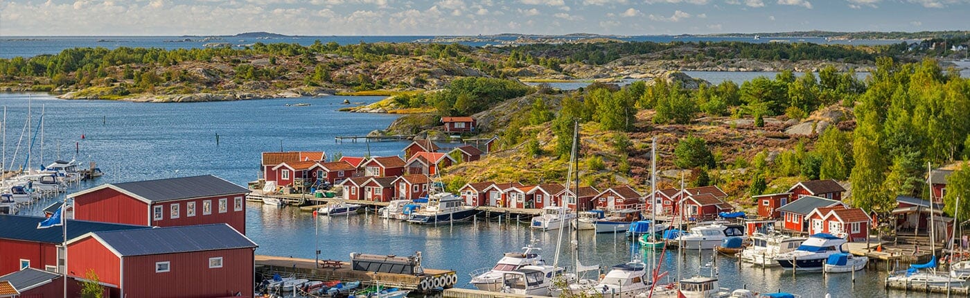 small marina on the swedish west coast
