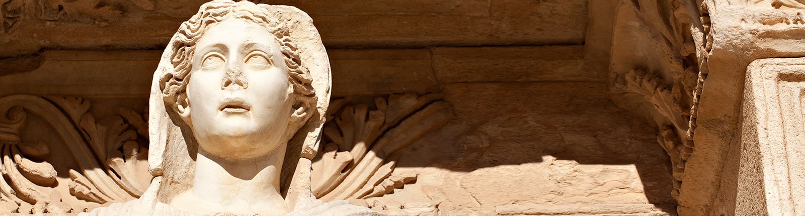 Sculpture in the architecture in Ephesus, near Izmir, Turkey