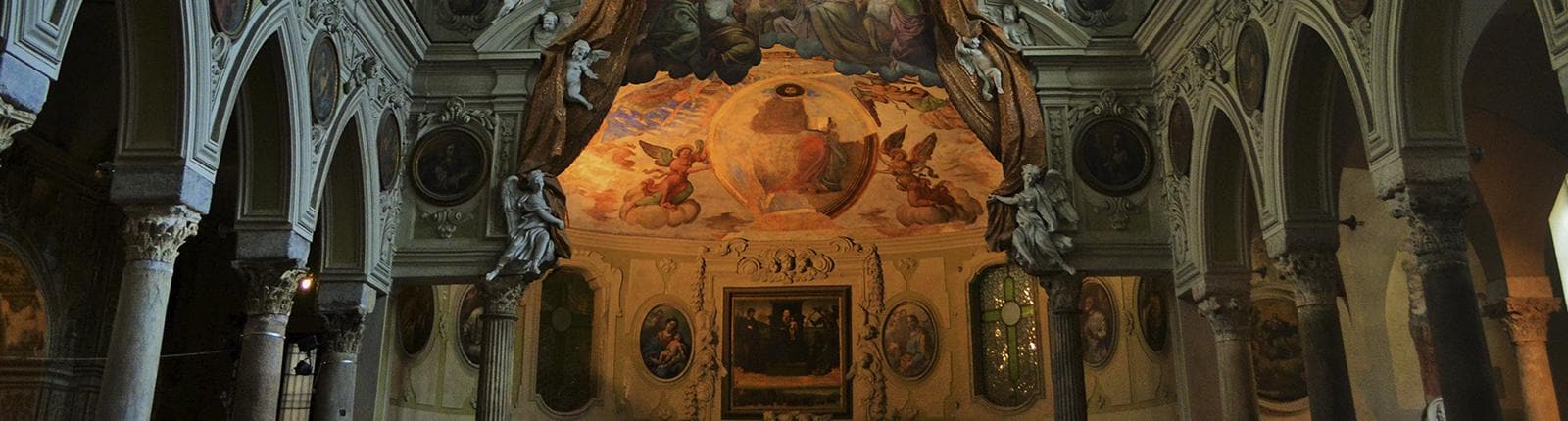 Beautiful photo of the interior of Duomo di Napoli in Naples, Italy