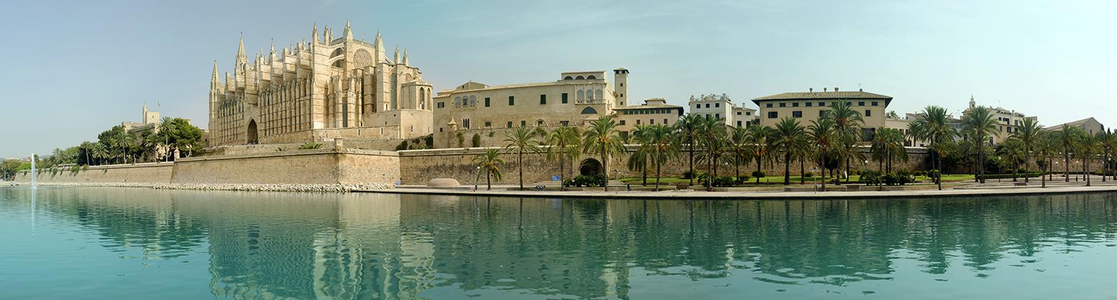 Looking back at Palma de Mallorca from the aqua waters