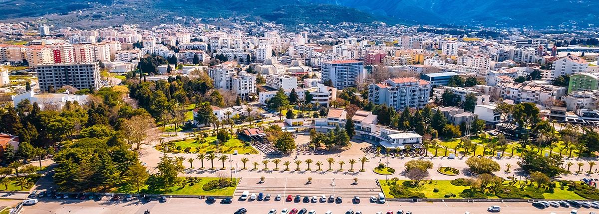aerial view of the city of Bar, Montenegro