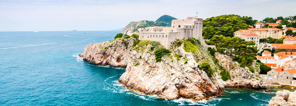 historic fort on cliff in dubrovnik