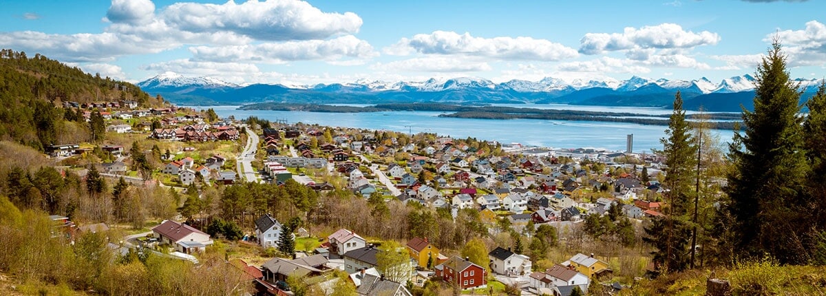 panorama view of the town of molde in norway