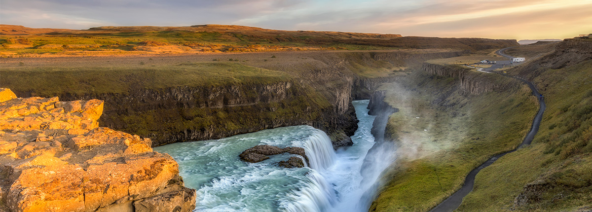 the gullfoss waterfall in iceland