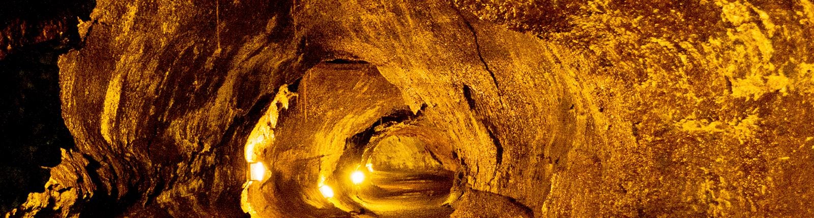 A dark and damp sea cave in Kona, Hawaii
