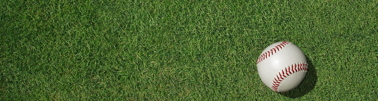 A baseball sitting on green grass in Baltimore, MD