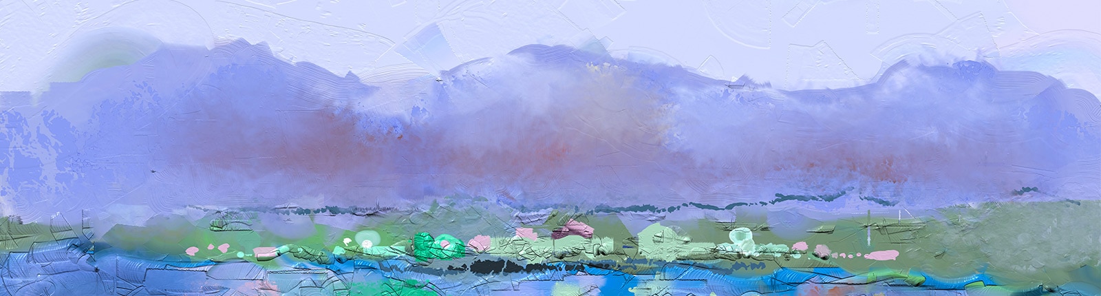 Watercolor painting of a landscape in American Visionary Museum, Baltimore, MD