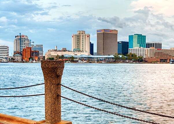 view of the norfolk waterfront 