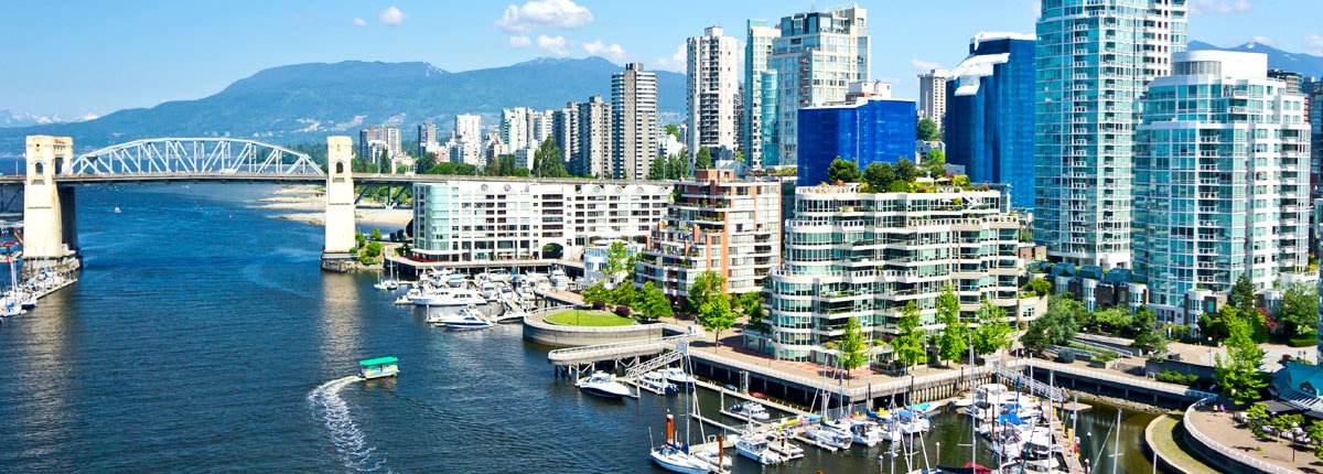 waterfront views of the vancouver skyline