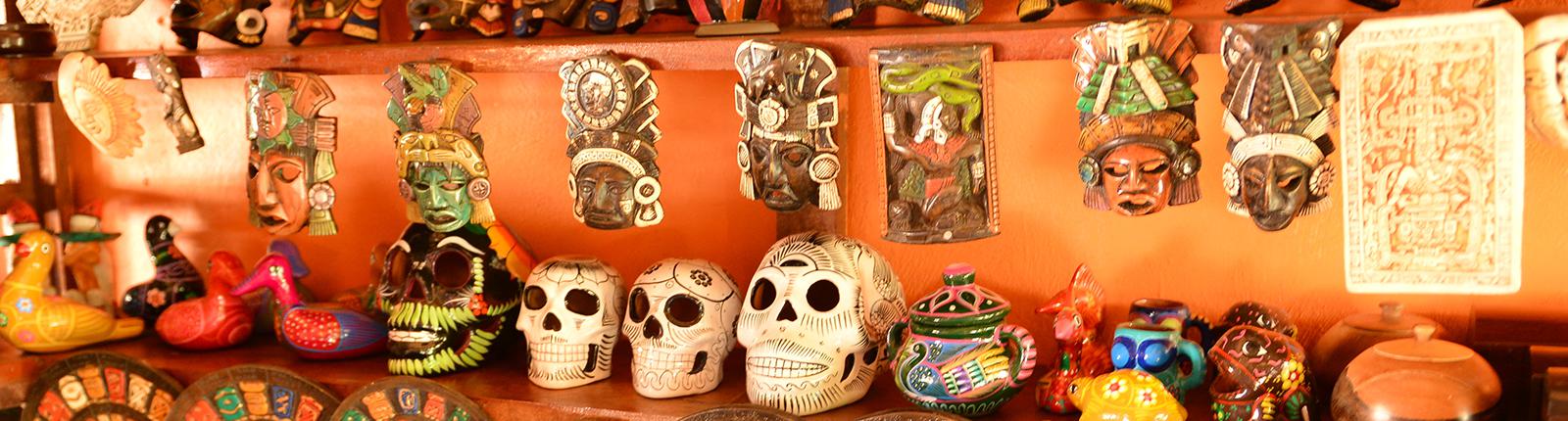 View of souvenirs and art in Manzanillo, Mexico