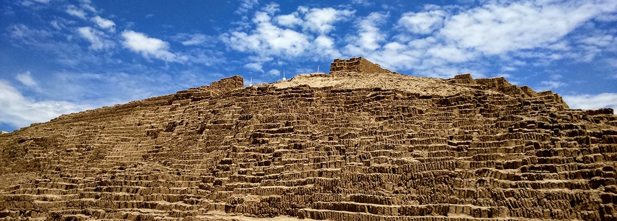 the huaca pucllana pyramids in lima, peru