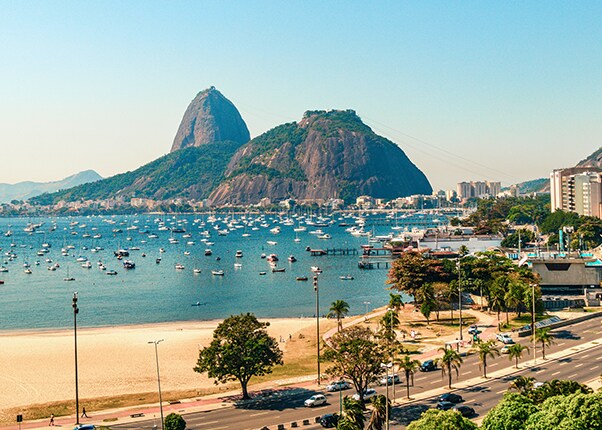 aerial view of copacabana beach and ipanema beach in rio de janeiro