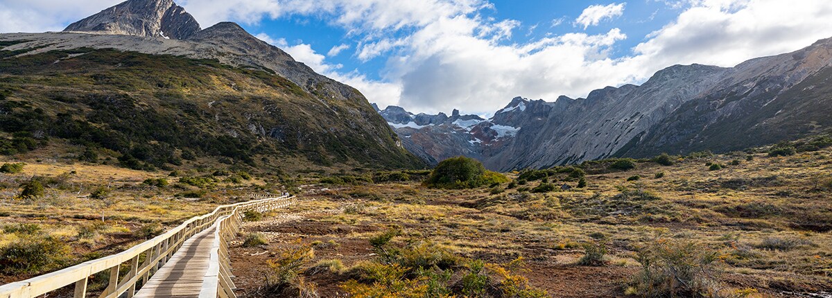 multi colored houses in the patagonian city of ushuaia, argentina
