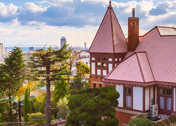 view of the historic district and skyline in kobe japan