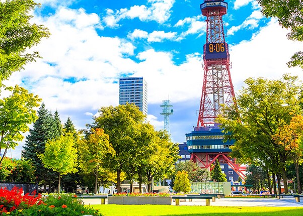sapporo tv tower overlooking Odori Park