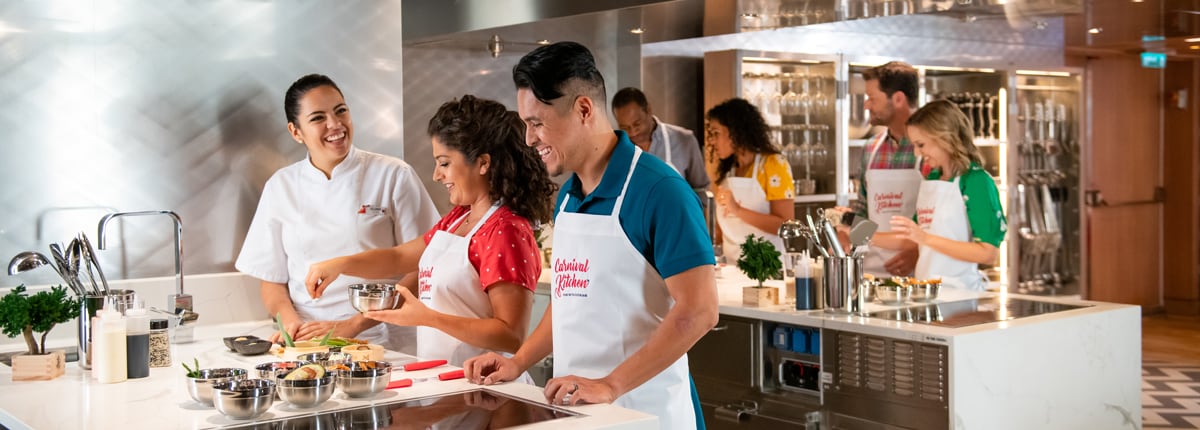 guests participating in a carnival kitchen demonstration
