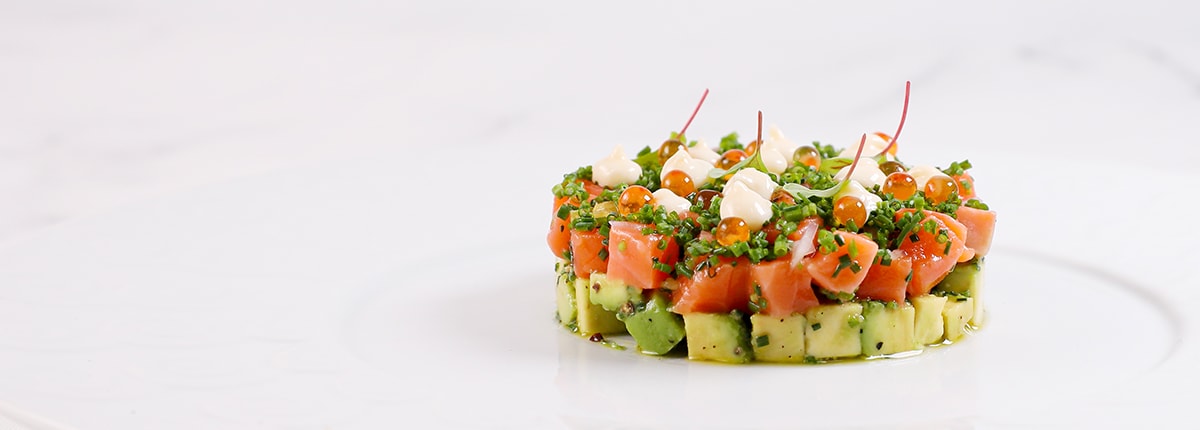 salmon and avocado tartare from trattoria