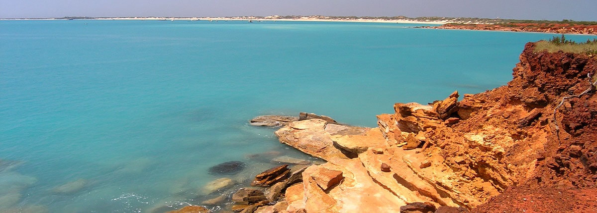 Cliff off beach in Broome, Australia.