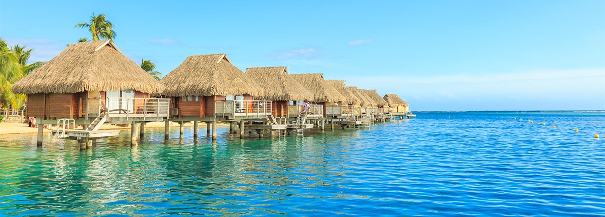 Ocean huts in Papeete, French Polynesia