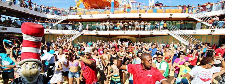 experience a deck party with the crew and other guests