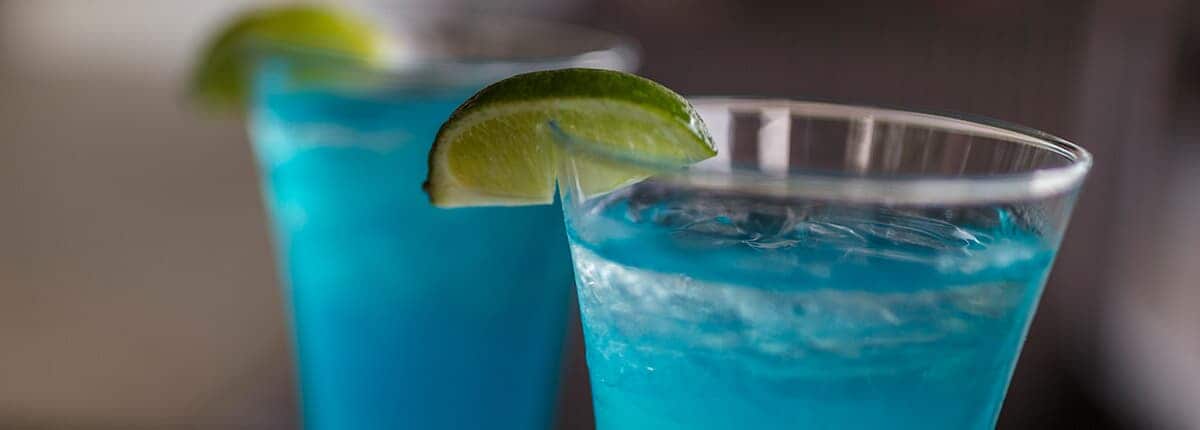 Blue Margarita with a lime