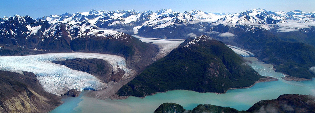 aerial view of glacier bay