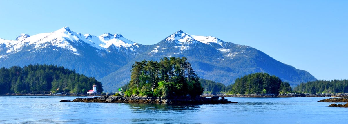 Picturesque mountains in Sitka, Alaska 