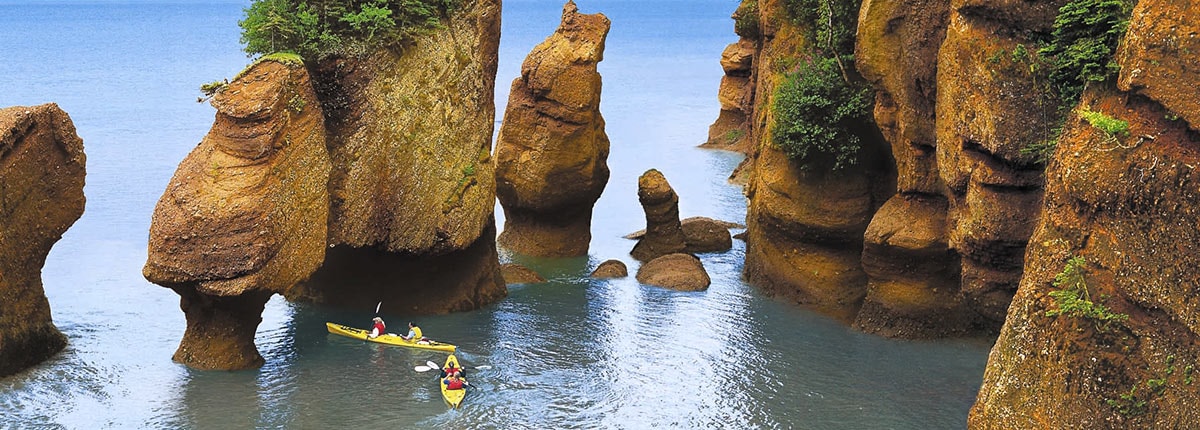 take a kayak tour of the famous hopewell rocks