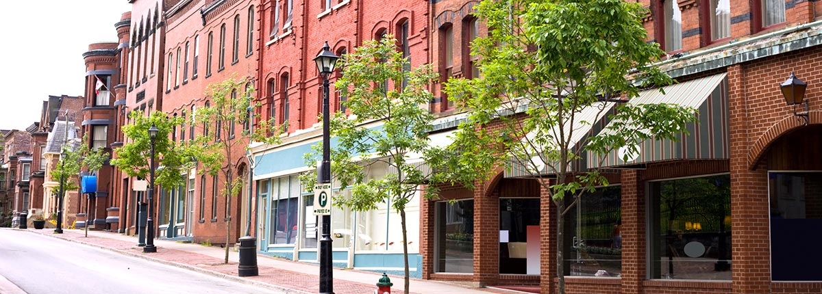 enjoy the victorian architecture while shopping in the historic district of saint john