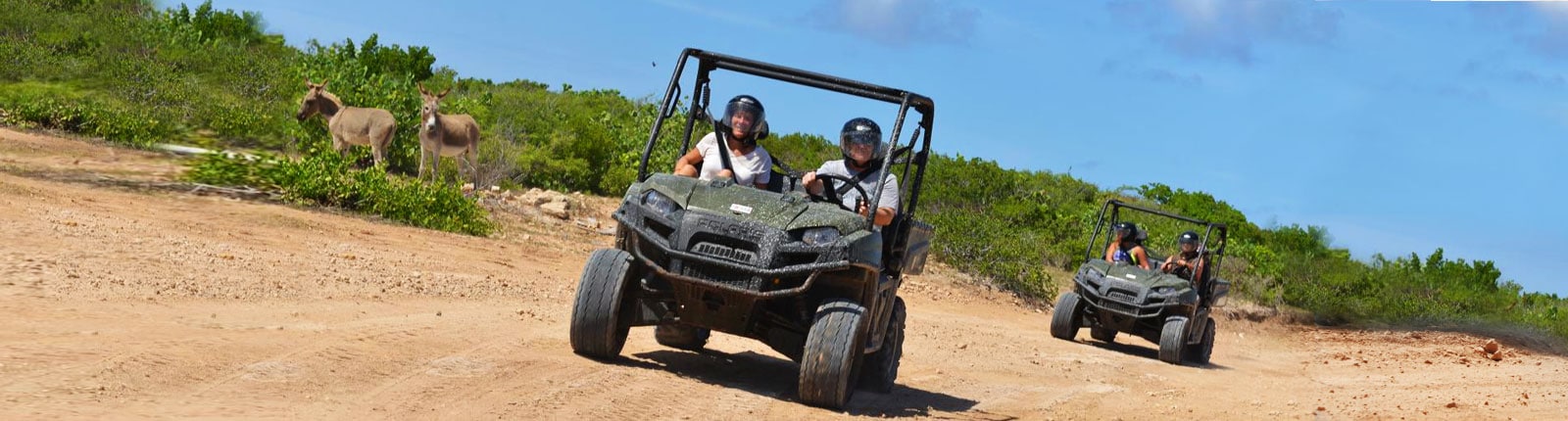 Riding a buggy on the trail in Amber Cove, Puerto Plata, Dominican Republic