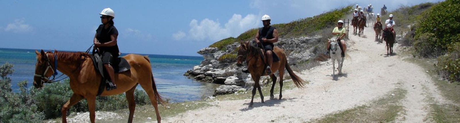 Horseback riding along the trail in Grand Turk