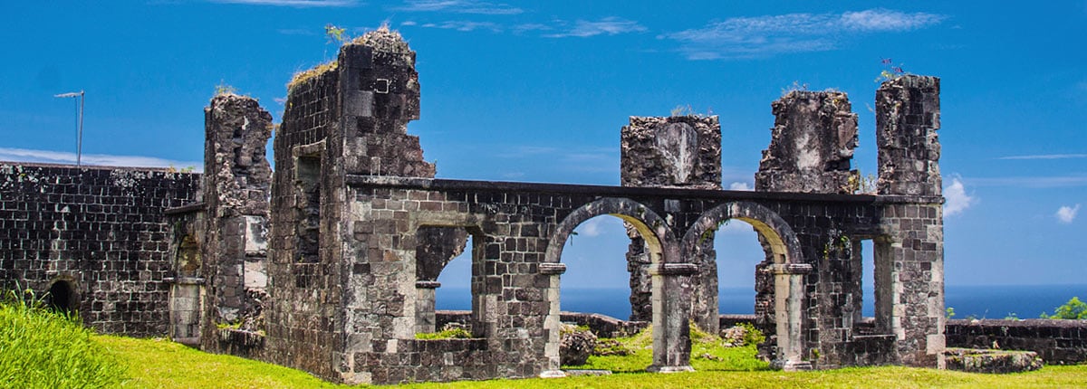 historic architecture ruins in st kitts