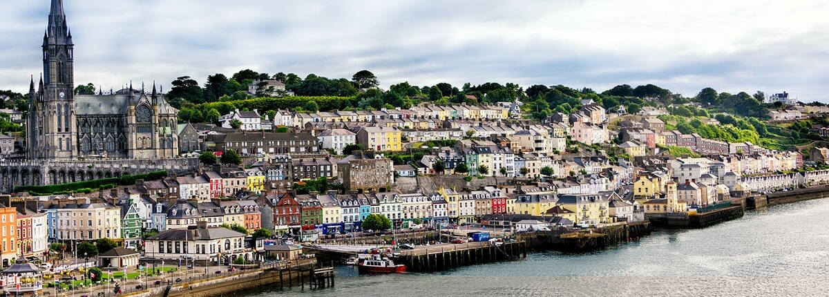 view of the village and seaport in cobh, ireland
